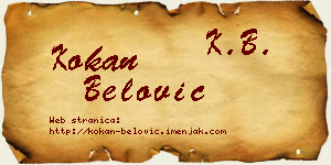 Kokan Belović vizit kartica